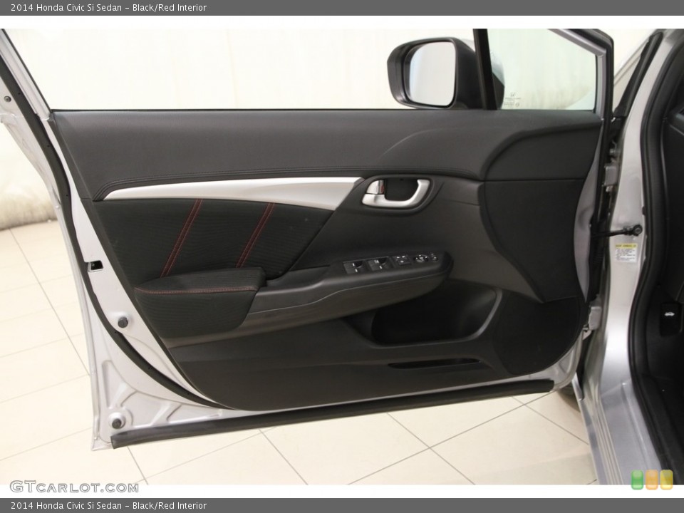 Black/Red Interior Door Panel for the 2014 Honda Civic Si Sedan #112533266