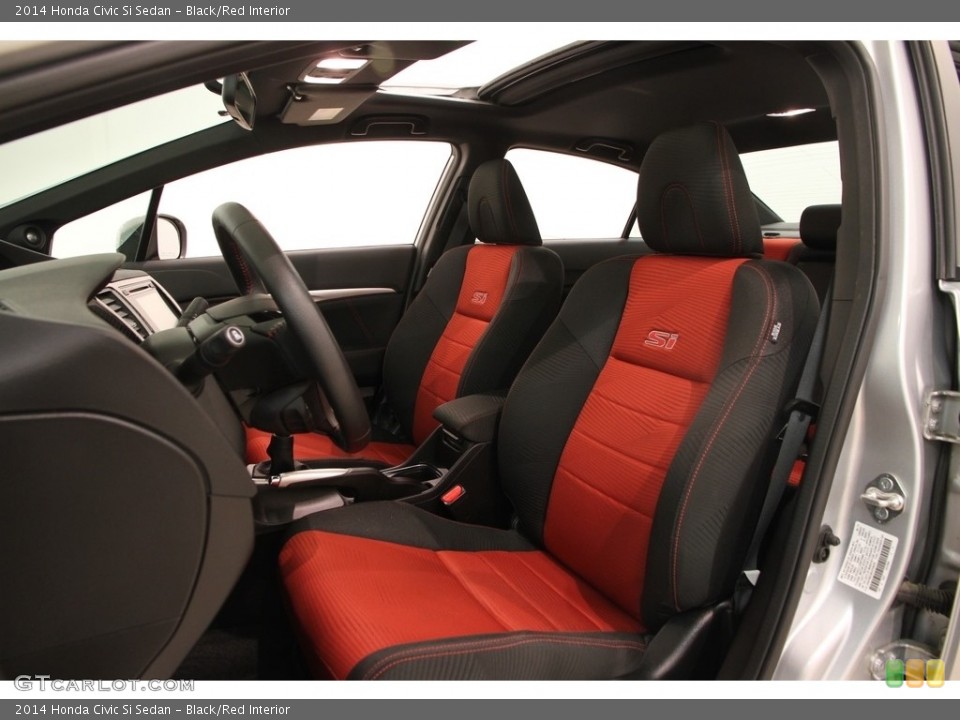 Black/Red Interior Front Seat for the 2014 Honda Civic Si Sedan #112533287