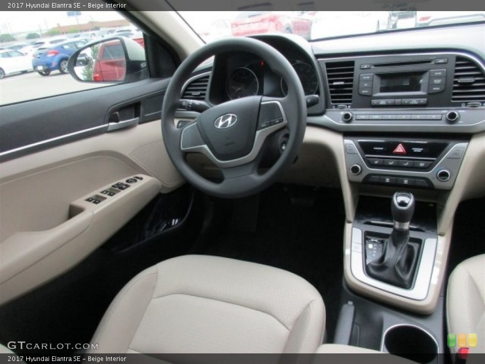 Beige Interior Dashboard for the 2017 Hyundai Elantra SE #112553905