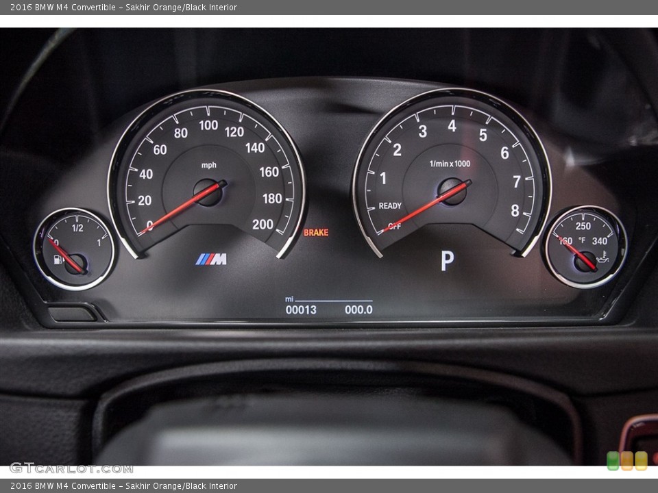 Sakhir Orange/Black Interior Gauges for the 2016 BMW M4 Convertible #112586439