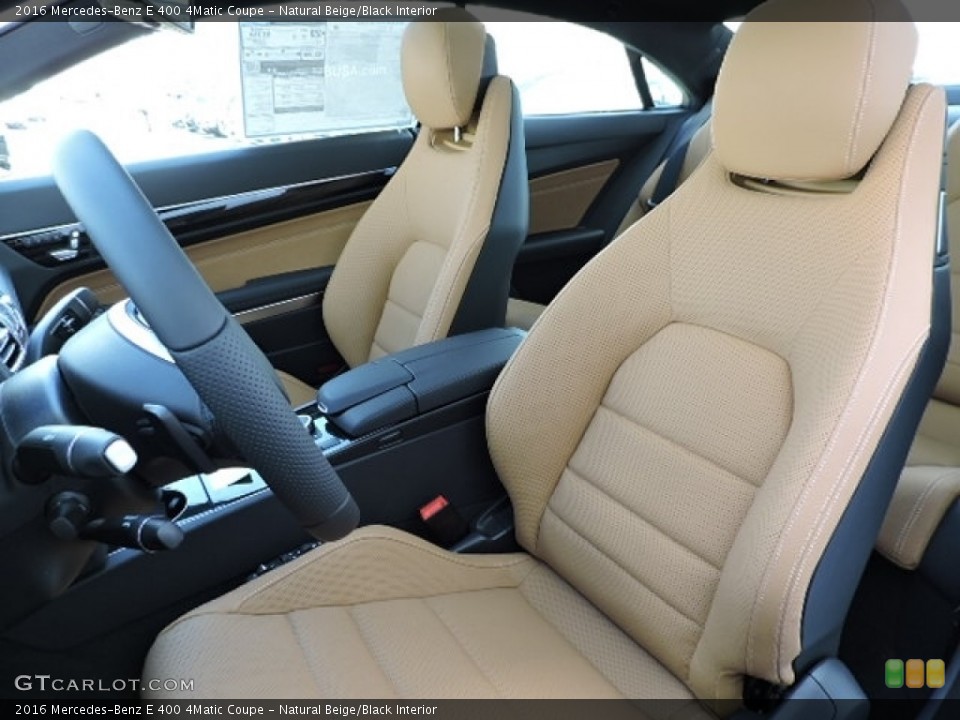 Natural Beige/Black Interior Front Seat for the 2016 Mercedes-Benz E 400 4Matic Coupe #112656990