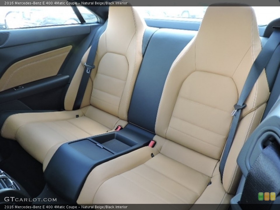 Natural Beige/Black Interior Rear Seat for the 2016 Mercedes-Benz E 400 4Matic Coupe #112657008