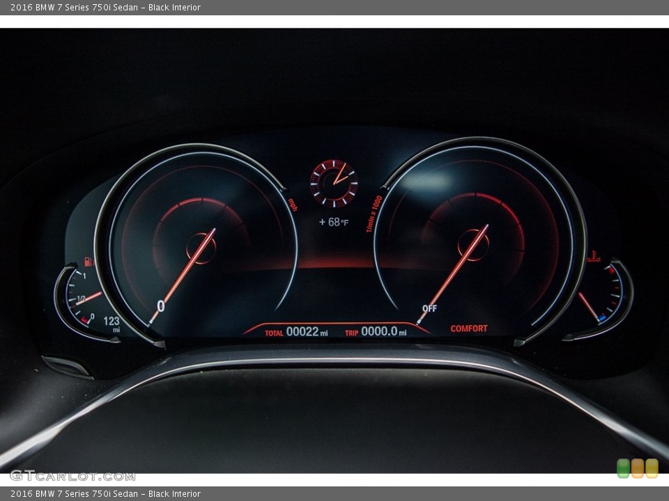 Black Interior Gauges for the 2016 BMW 7 Series 750i Sedan #112665349