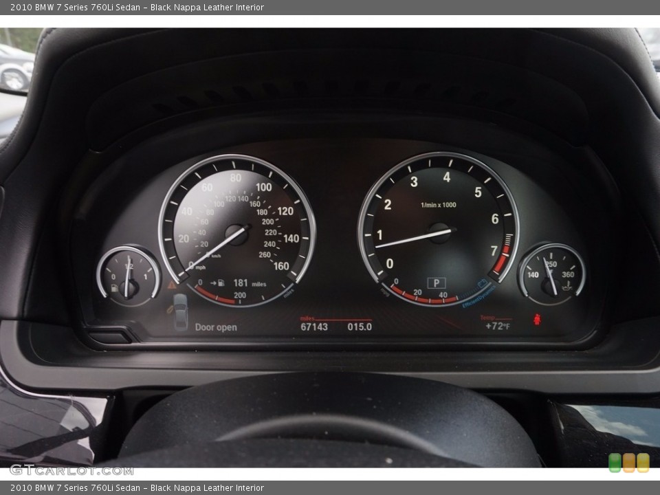 Black Nappa Leather Interior Gauges for the 2010 BMW 7 Series 760Li Sedan #112671579