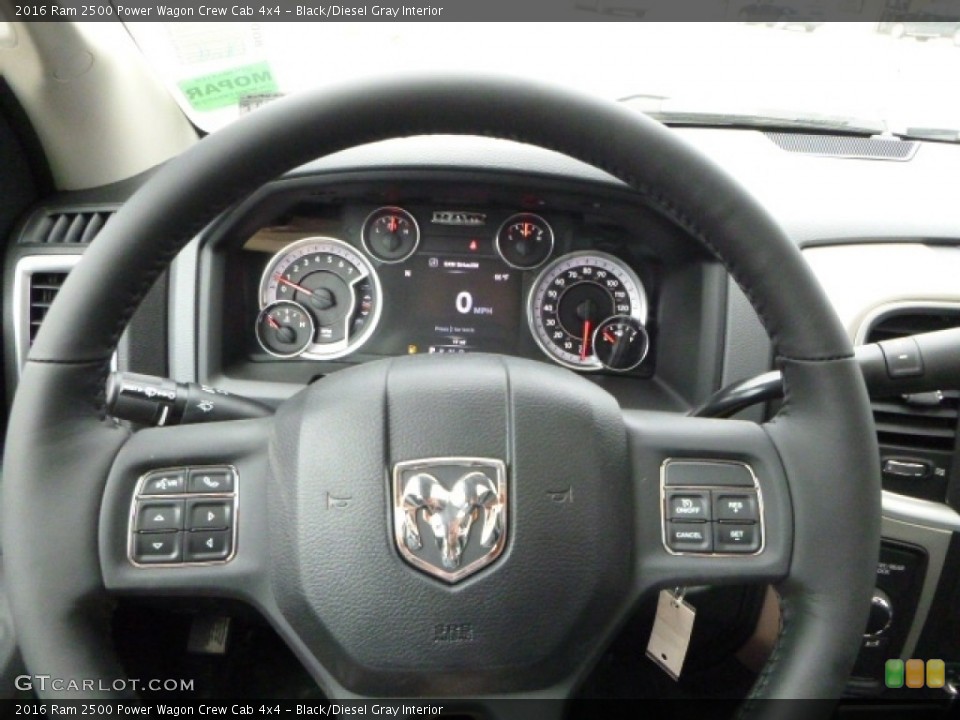 Black/Diesel Gray Interior Steering Wheel for the 2016 Ram 2500 Power Wagon Crew Cab 4x4 #112679431