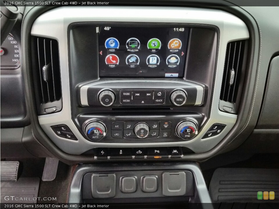 Jet Black Interior Controls for the 2016 GMC Sierra 1500 SLT Crew Cab 4WD #112706430