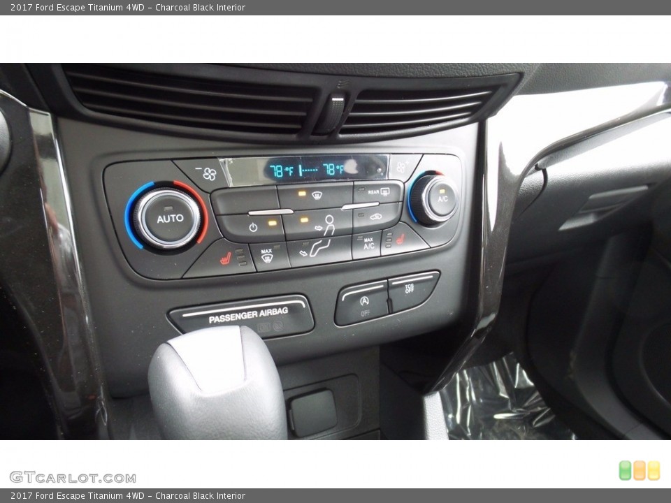 Charcoal Black Interior Controls for the 2017 Ford Escape Titanium 4WD #112712185