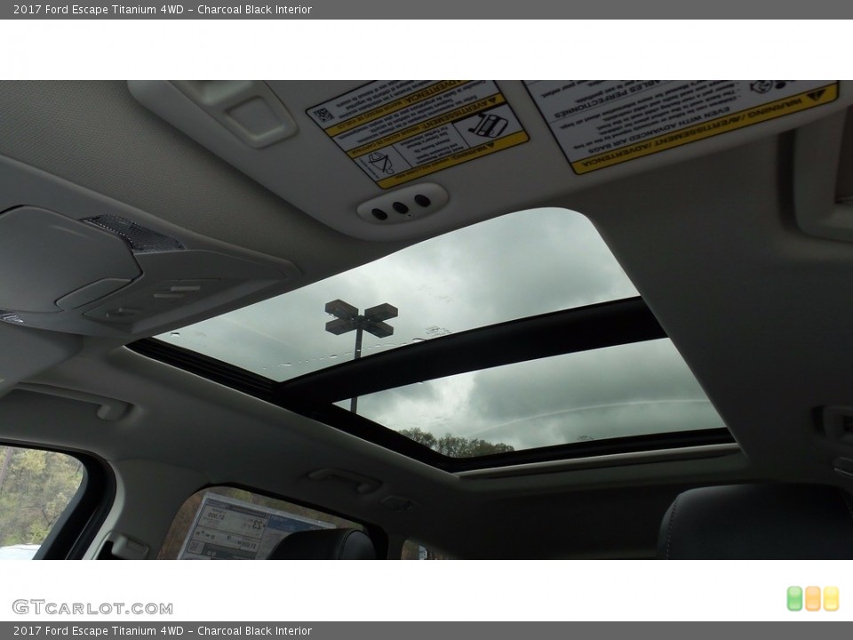 Charcoal Black Interior Sunroof for the 2017 Ford Escape Titanium 4WD #112712224
