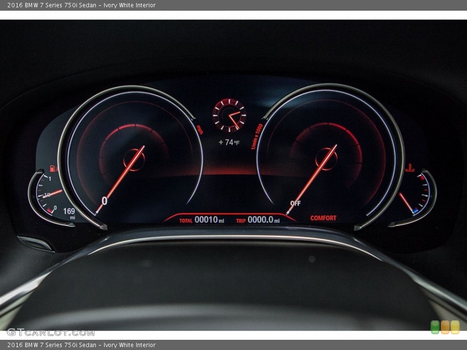 Ivory White Interior Gauges for the 2016 BMW 7 Series 750i Sedan #112754351