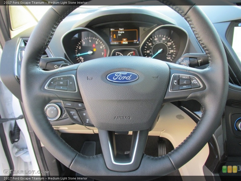 Medium Light Stone Interior Steering Wheel for the 2017 Ford Escape Titanium #112756910