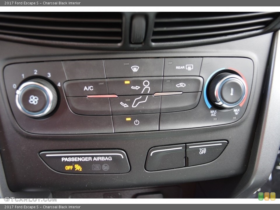 Charcoal Black Interior Controls for the 2017 Ford Escape S #112823018