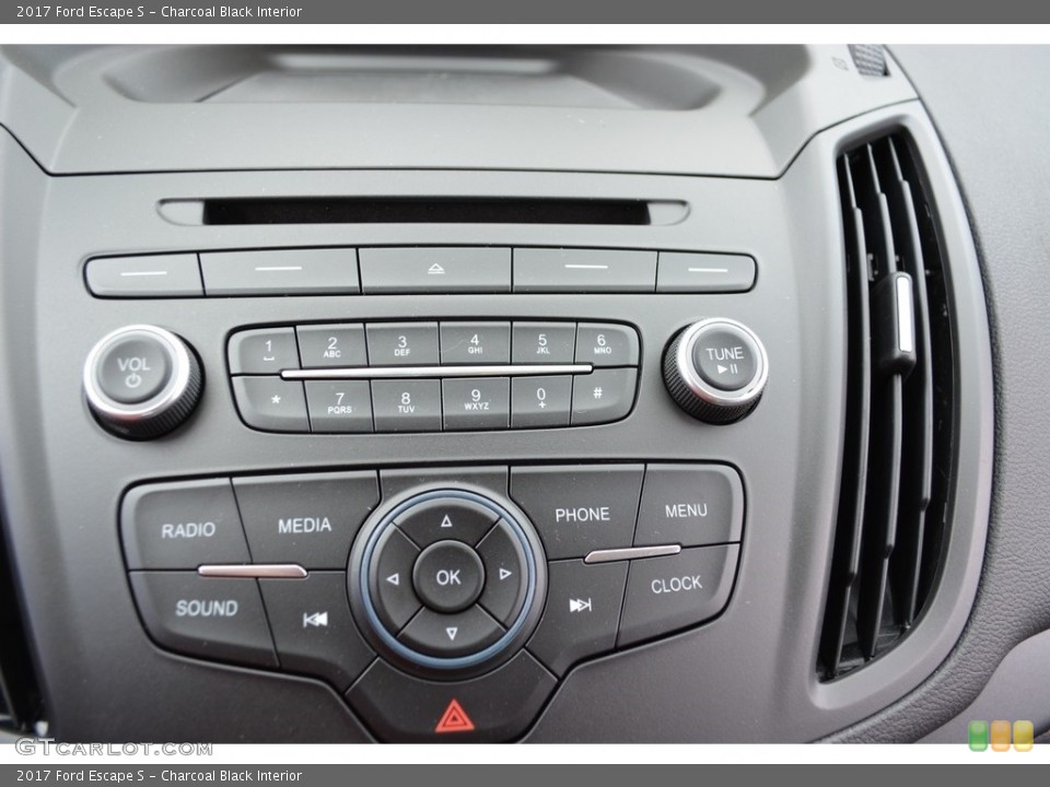 Charcoal Black Interior Controls for the 2017 Ford Escape S #112823045