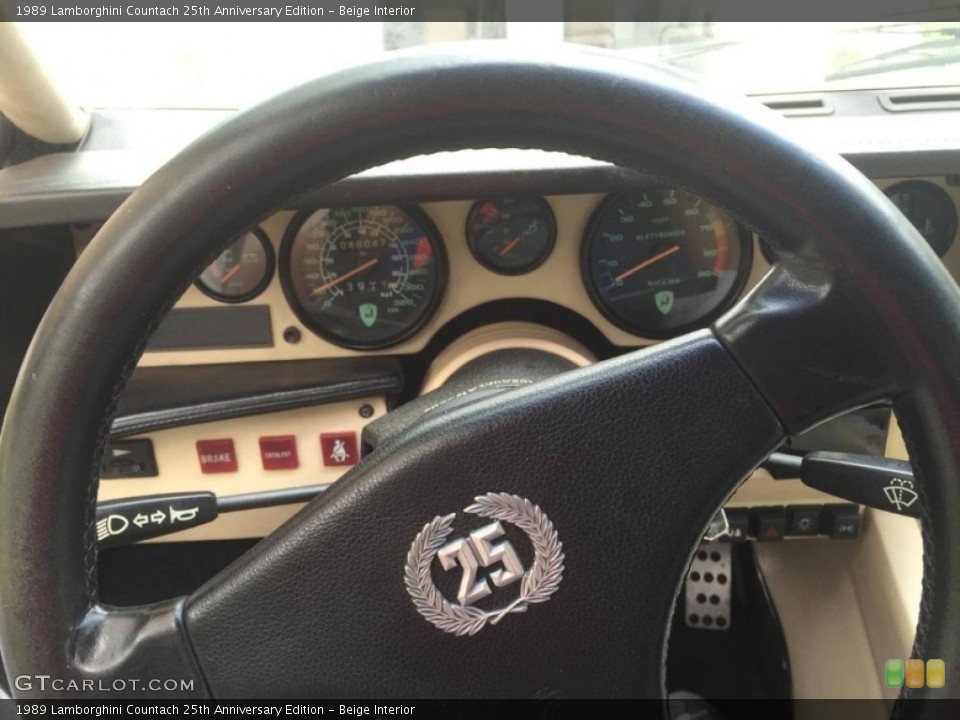 Beige Interior Steering Wheel for the 1989 Lamborghini Countach 25th Anniversary Edition #112833303