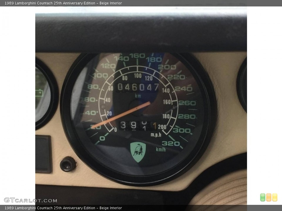 Beige Interior Gauges for the 1989 Lamborghini Countach 25th Anniversary Edition #112833327