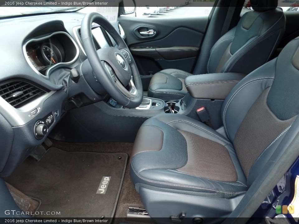 Indigo Blue/Brown Interior Photo for the 2016 Jeep Cherokee Limited #112910755