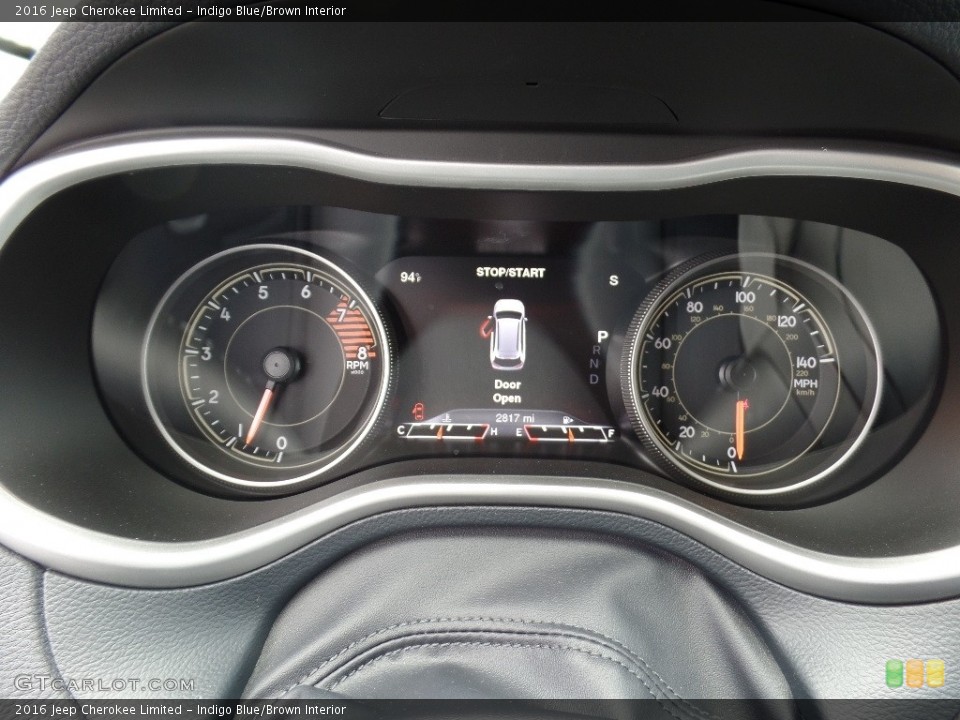 Indigo Blue/Brown Interior Gauges for the 2016 Jeep Cherokee Limited #112911130