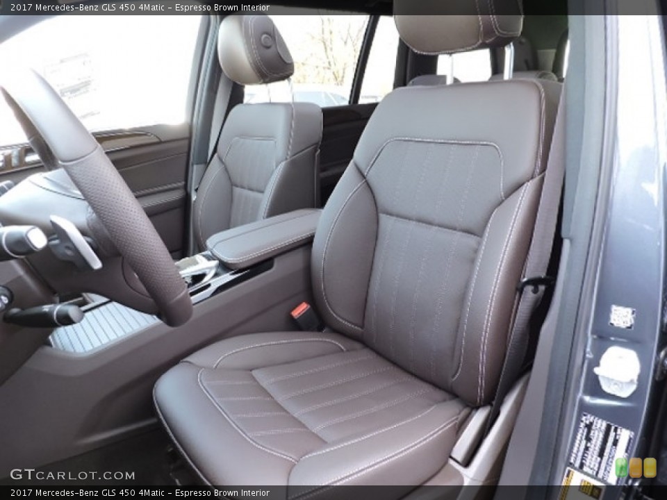 Espresso Brown Interior Front Seat for the 2017 Mercedes-Benz GLS 450 4Matic #112944858