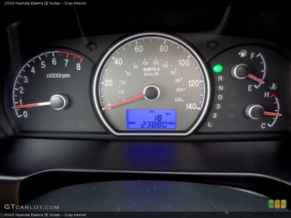 Gray Interior Gauges for the 2009 Hyundai Elantra SE Sedan #112957365