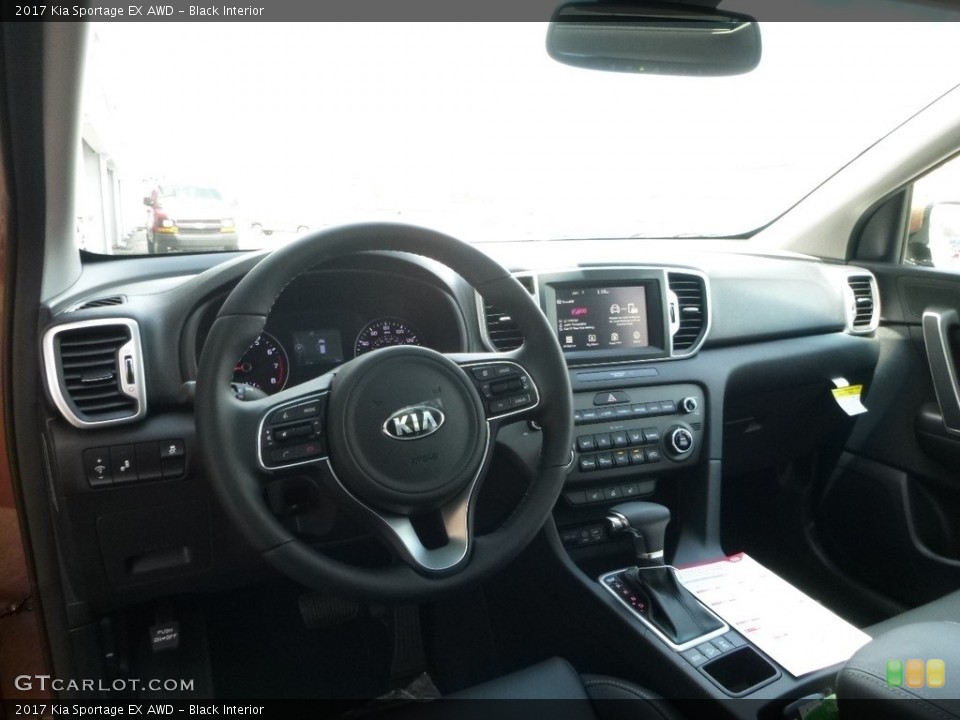 Black Interior Dashboard for the 2017 Kia Sportage EX AWD #113044608