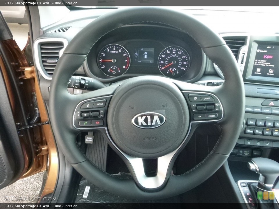 Black Interior Steering Wheel for the 2017 Kia Sportage EX AWD #113044716