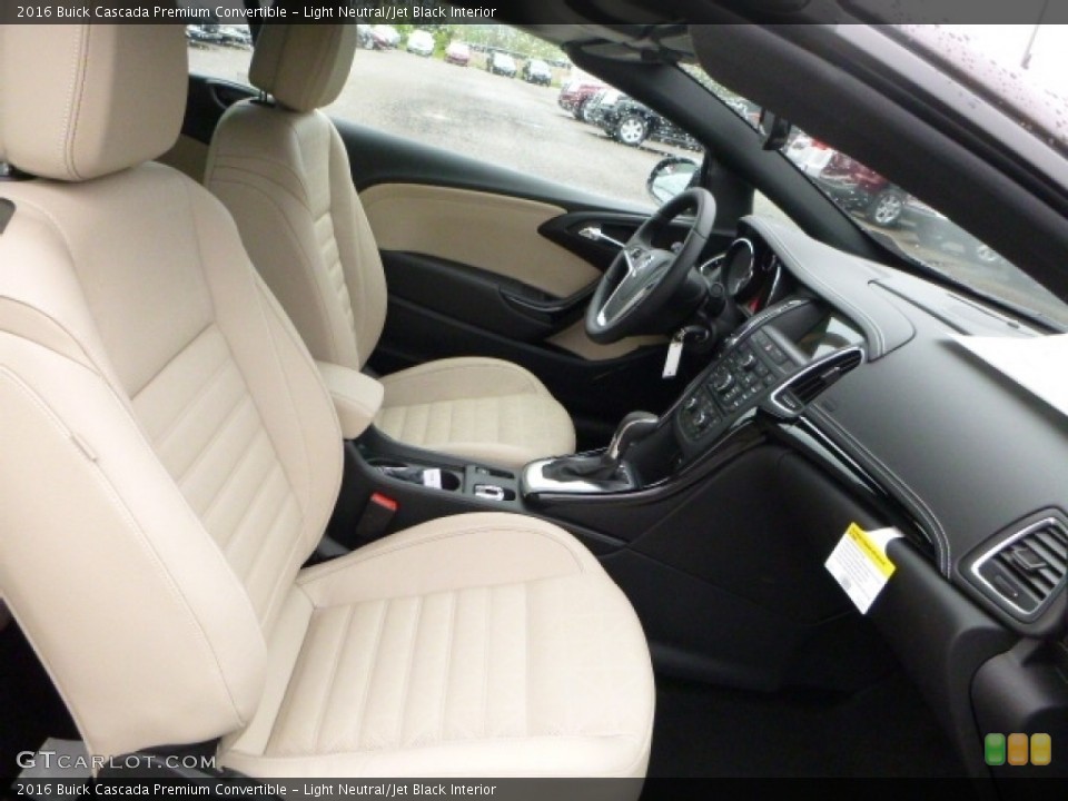 Light Neutral/Jet Black Interior Front Seat for the 2016 Buick Cascada Premium Convertible #113063057