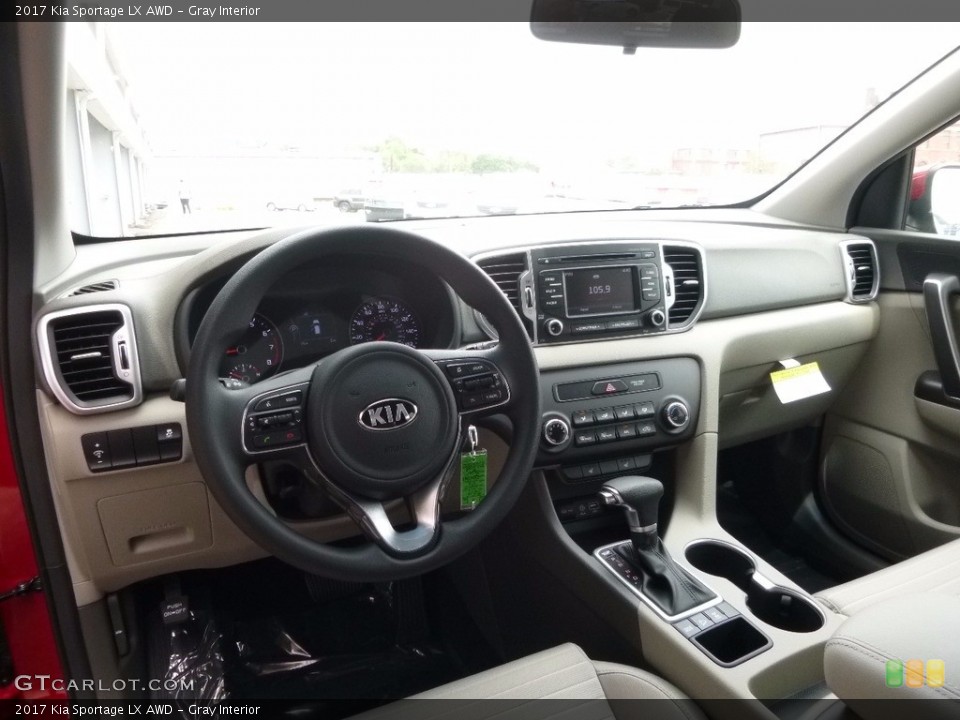 Gray Interior Dashboard for the 2017 Kia Sportage LX AWD #113123207