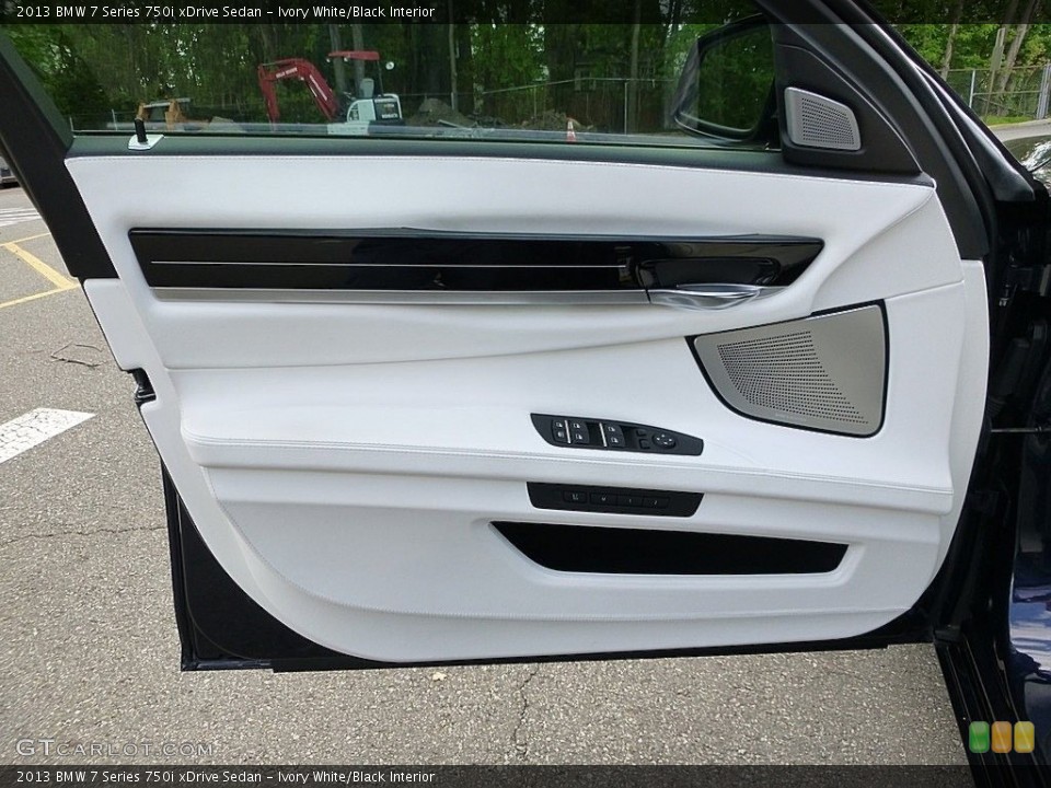 Ivory White/Black Interior Door Panel for the 2013 BMW 7 Series 750i xDrive Sedan #113137979