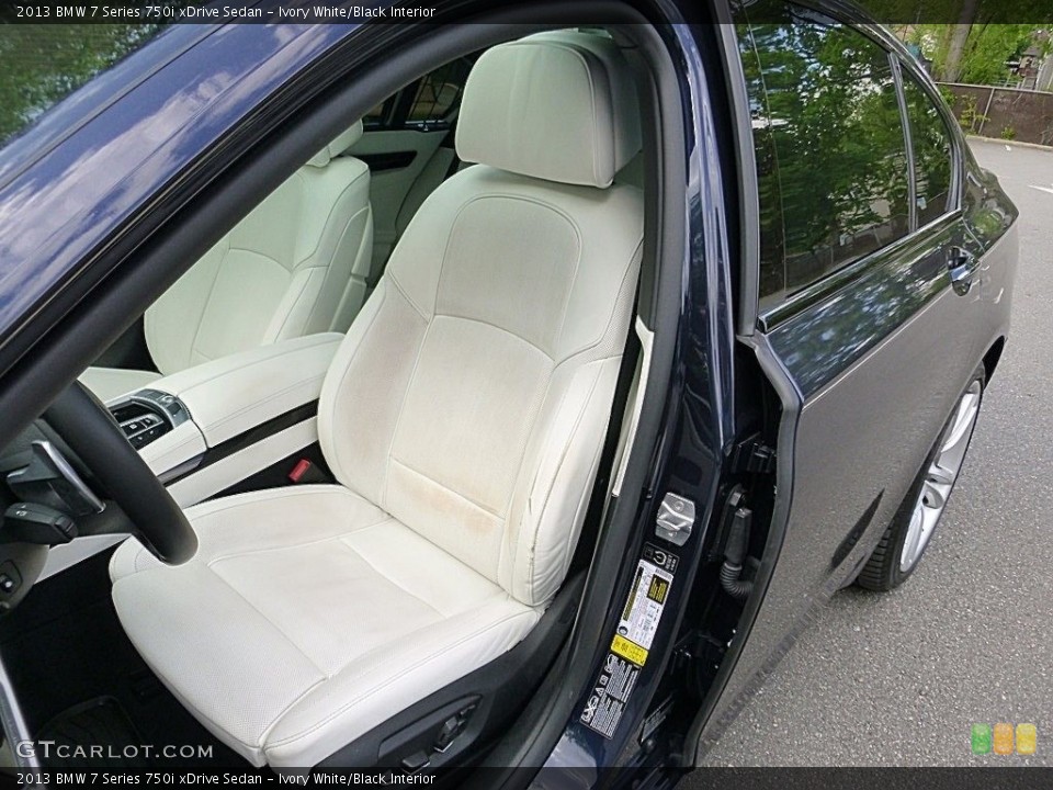Ivory White/Black Interior Front Seat for the 2013 BMW 7 Series 750i xDrive Sedan #113138012