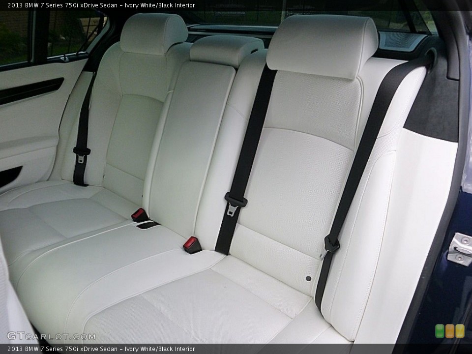 Ivory White/Black Interior Rear Seat for the 2013 BMW 7 Series 750i xDrive Sedan #113138093