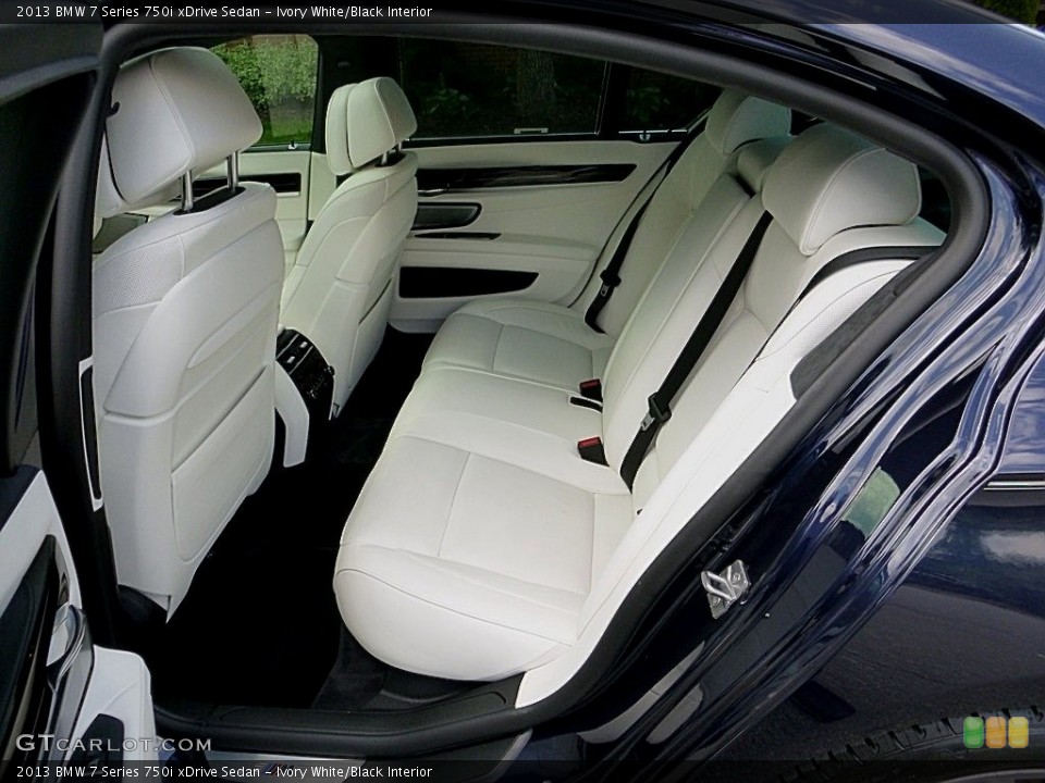 Ivory White/Black Interior Rear Seat for the 2013 BMW 7 Series 750i xDrive Sedan #113138108