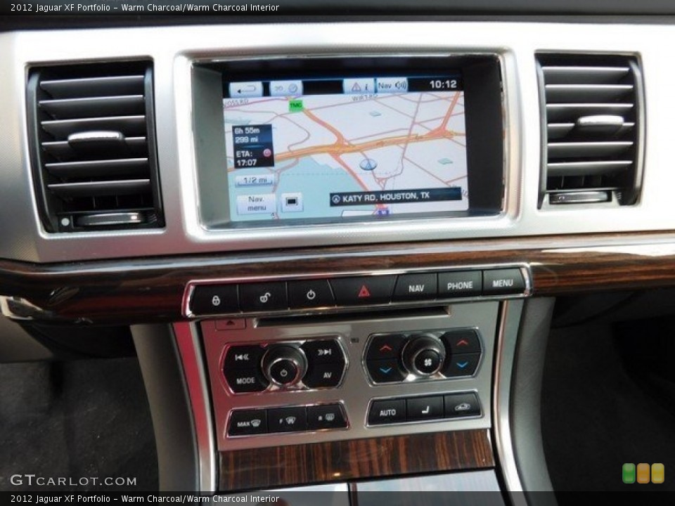 Warm Charcoal/Warm Charcoal Interior Navigation for the 2012 Jaguar XF Portfolio #113195653