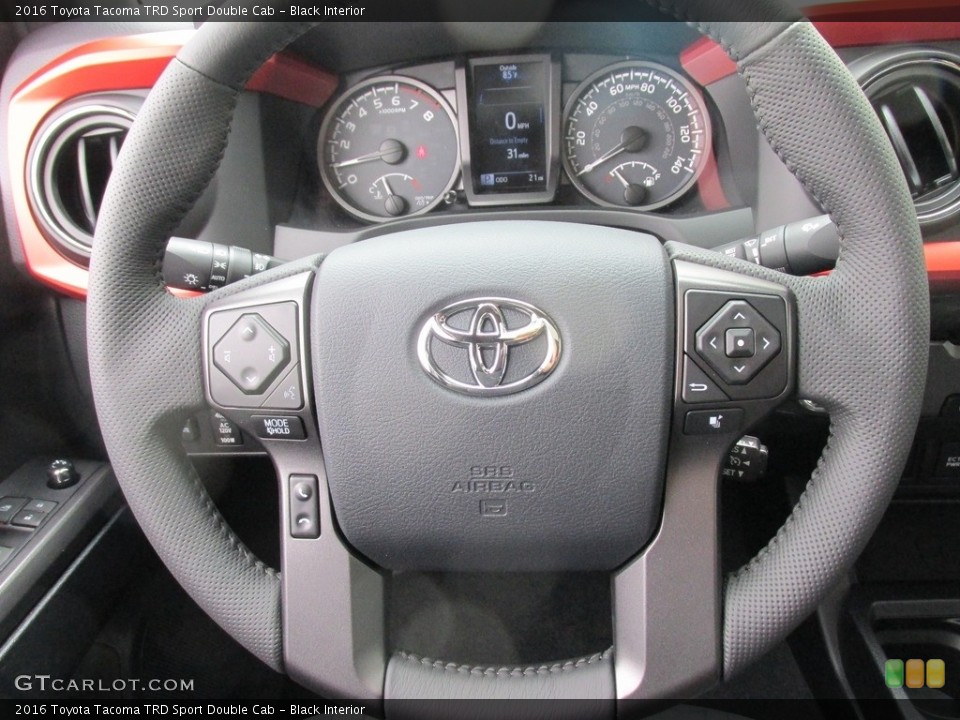Black Interior Steering Wheel for the 2016 Toyota Tacoma TRD Sport Double Cab #113223037