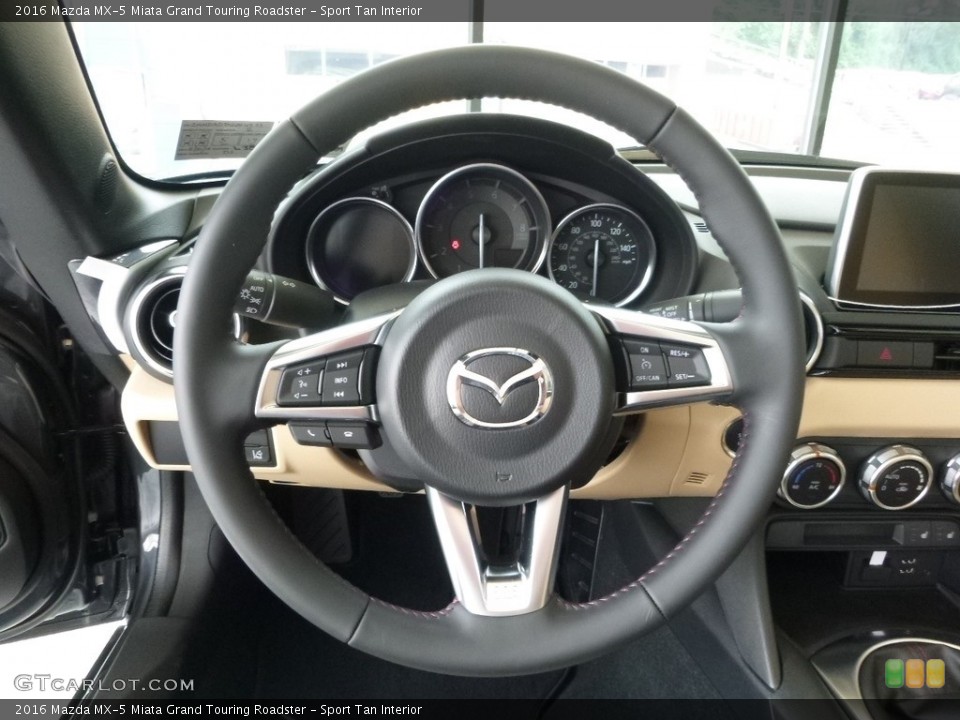 Sport Tan Interior Steering Wheel for the 2016 Mazda MX-5 Miata Grand Touring Roadster #113262844