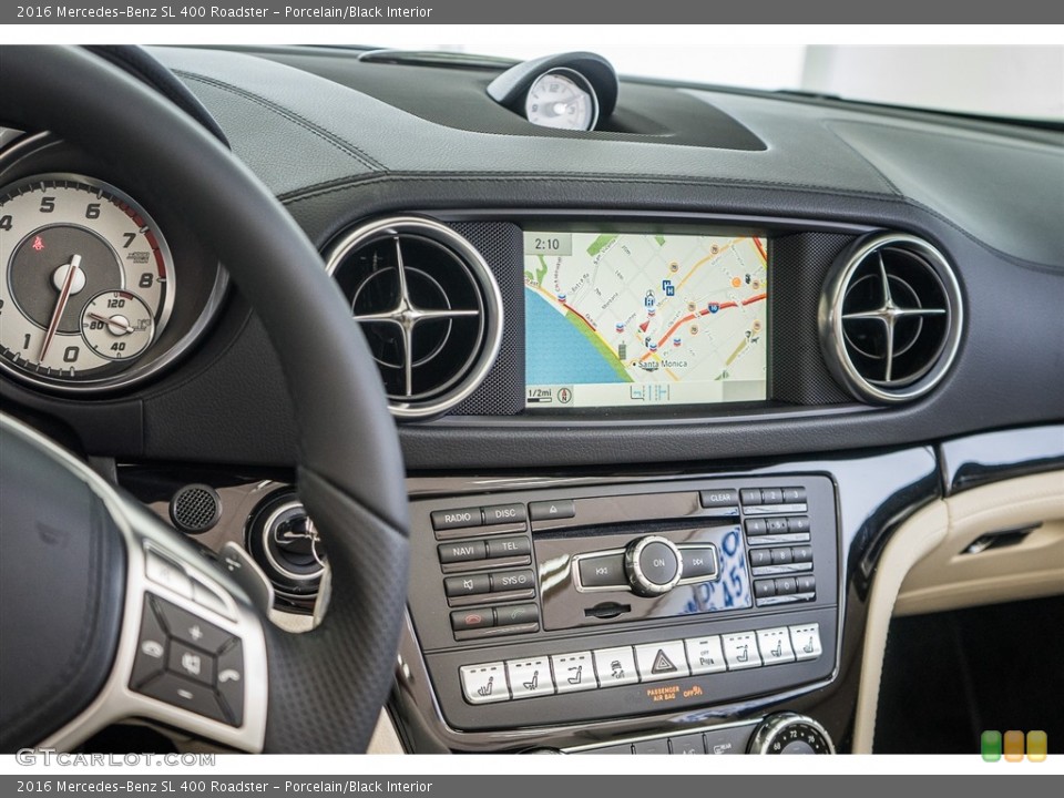 Porcelain/Black Interior Controls for the 2016 Mercedes-Benz SL 400 Roadster #113339693