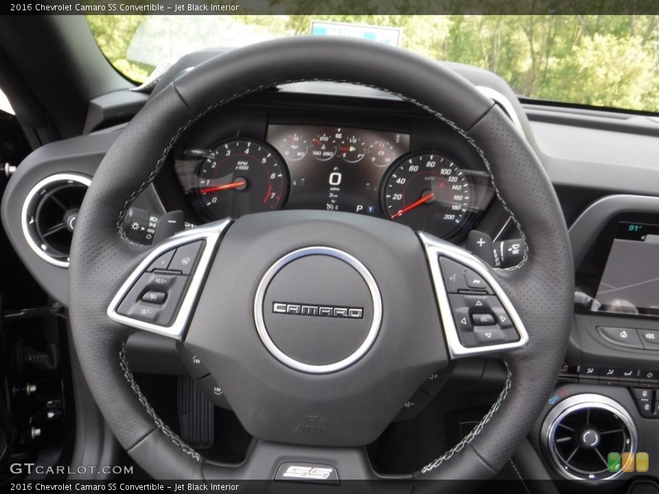 Jet Black Interior Steering Wheel for the 2016 Chevrolet Camaro SS Convertible #113349617