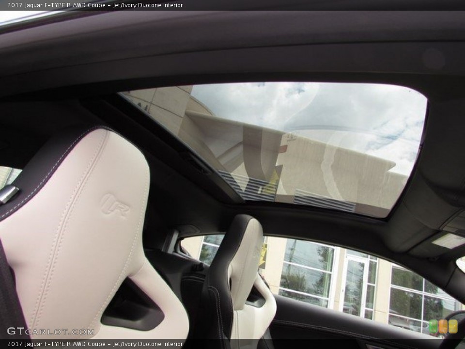 Jet/Ivory Duotone Interior Sunroof for the 2017 Jaguar F-TYPE R AWD Coupe #113375052