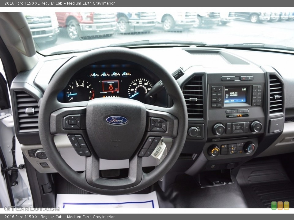 Medium Earth Gray Interior Dashboard for the 2016 Ford F150 XL Regular Cab #113376933