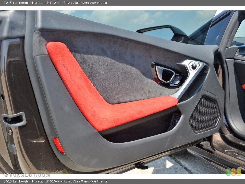 Rosso Alala/Nero Ade Interior Door Panel for the 2015 Lamborghini Huracan LP 610-4 #113390163