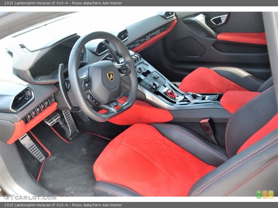 Rosso Alala/Nero Ade Interior Photo for the 2015 Lamborghini Huracan LP 610-4 #113390277