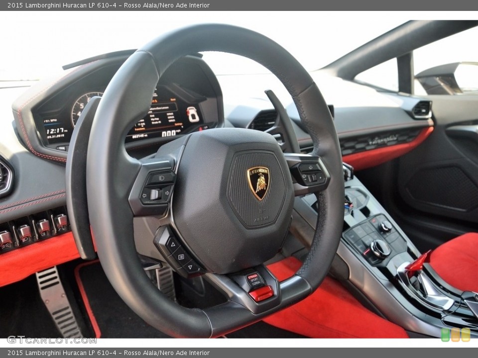 Rosso Alala/Nero Ade Interior Steering Wheel for the 2015 Lamborghini Huracan LP 610-4 #113390538