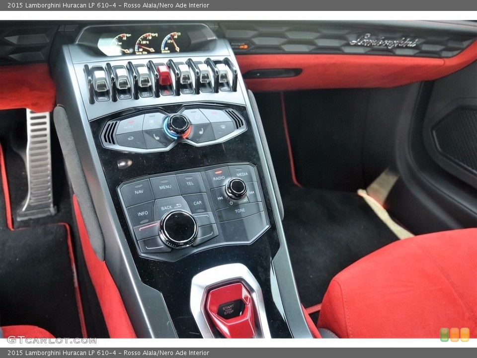 Rosso Alala/Nero Ade Interior Controls for the 2015 Lamborghini Huracan LP 610-4 #113390668