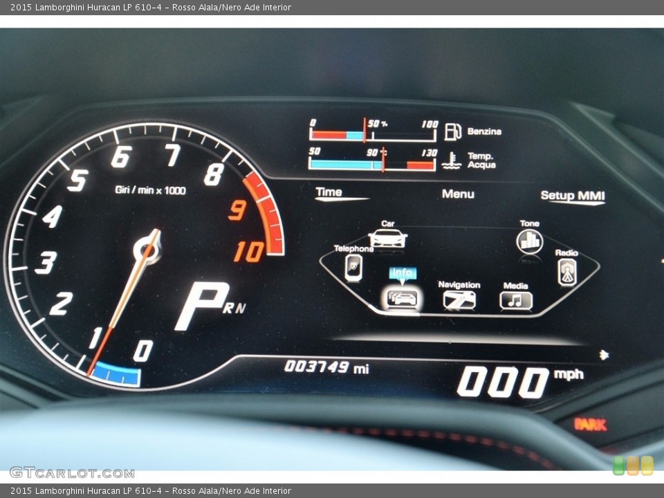 Rosso Alala/Nero Ade Interior Gauges for the 2015 Lamborghini Huracan LP 610-4 #113390817