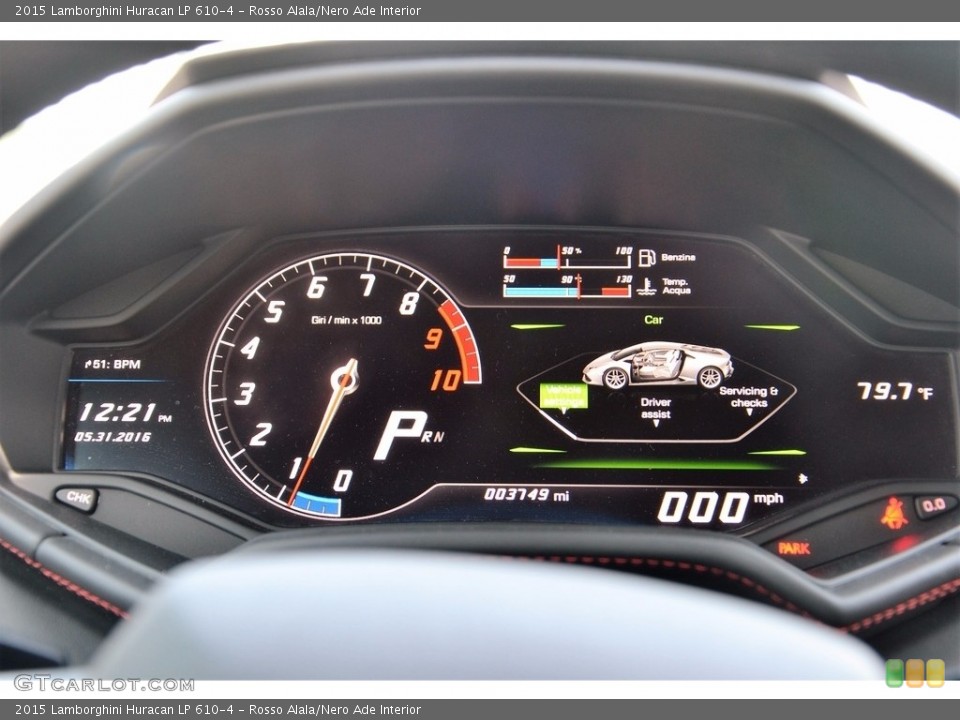 Rosso Alala/Nero Ade Interior Gauges for the 2015 Lamborghini Huracan LP 610-4 #113390838