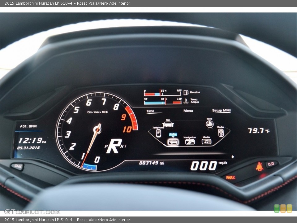 Rosso Alala/Nero Ade Interior Gauges for the 2015 Lamborghini Huracan LP 610-4 #113390865