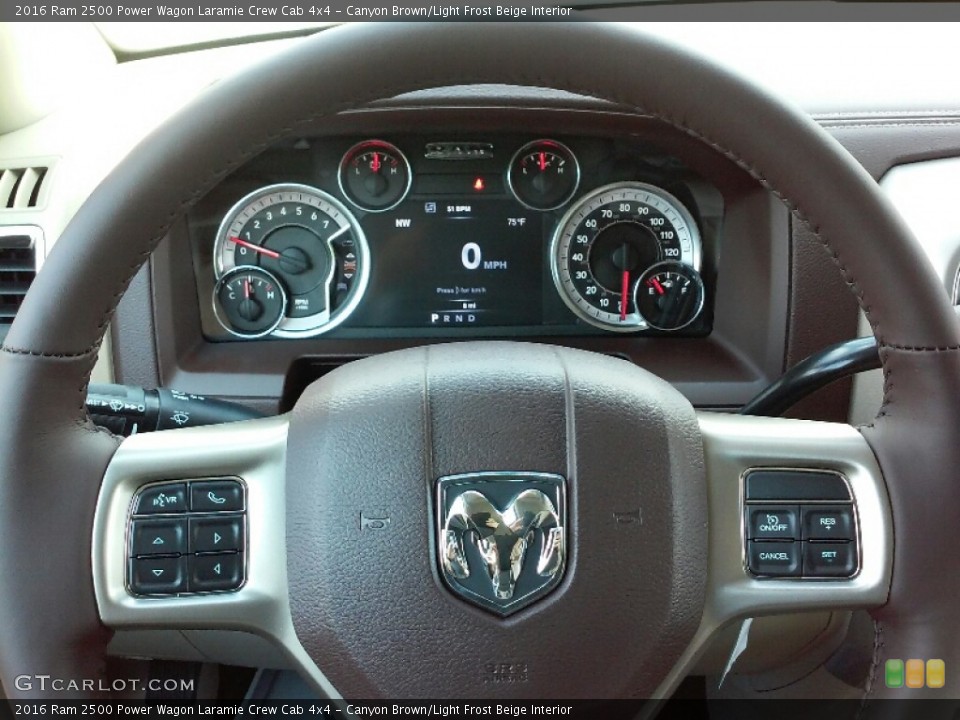 Canyon Brown/Light Frost Beige Interior Steering Wheel for the 2016 Ram 2500 Power Wagon Laramie Crew Cab 4x4 #113394891