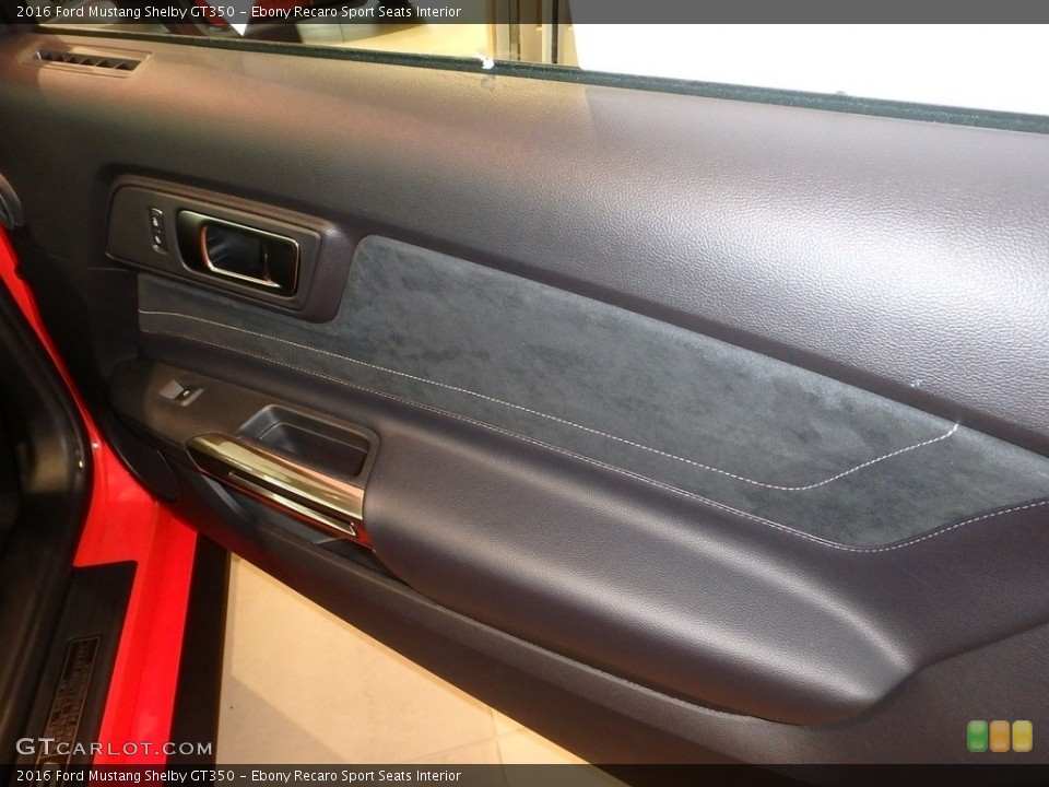 Ebony Recaro Sport Seats Interior Door Panel for the 2016 Ford Mustang Shelby GT350 #113404812