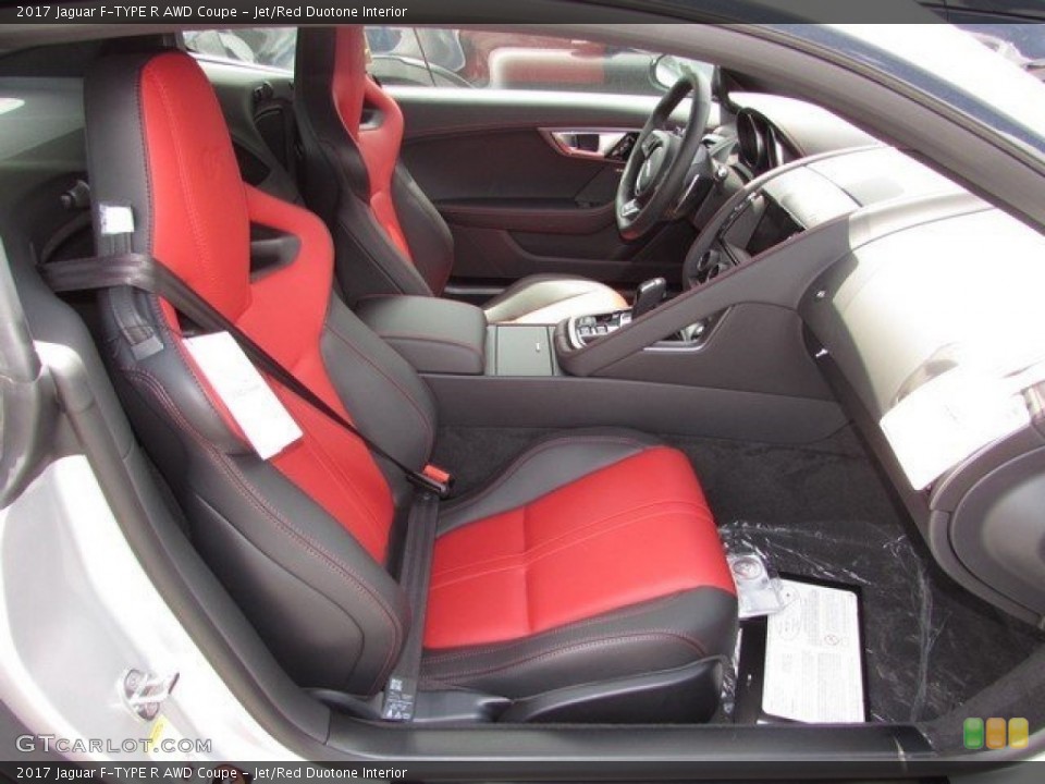 Jet/Red Duotone Interior Front Seat for the 2017 Jaguar F-TYPE R AWD Coupe #113412576