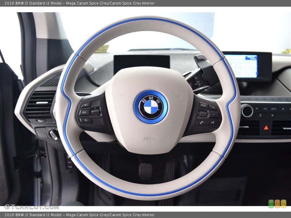 Mega Carum Spice Grey/Carum Spice Grey Interior Steering Wheel for the 2016 BMW i3  #113428928