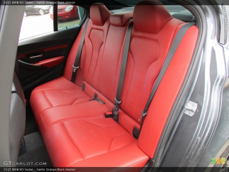 Sakhir Orange/Black Interior Rear Seat for the 2015 BMW M3 Sedan #113457174