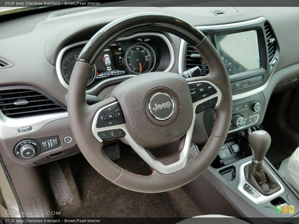 Brown/Pearl Interior Steering Wheel for the 2016 Jeep Cherokee Overland #113485845